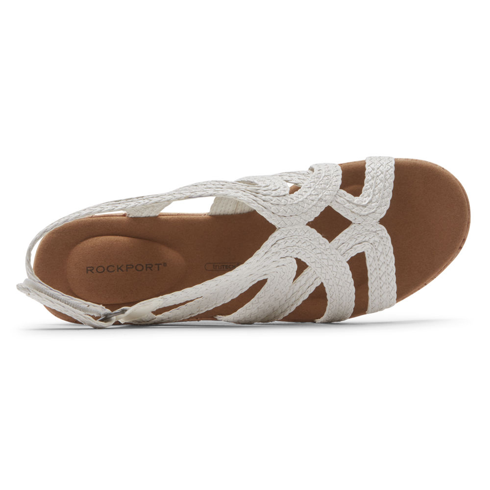 Rockport Womens Briah Braided - Sandals White - NVY106853